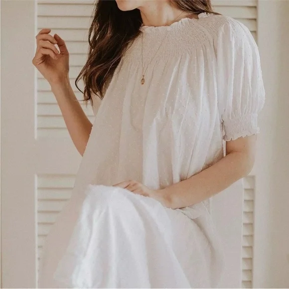 Hill House Caroline Nap dress size S Swiss dot white - Picture 3 of 13